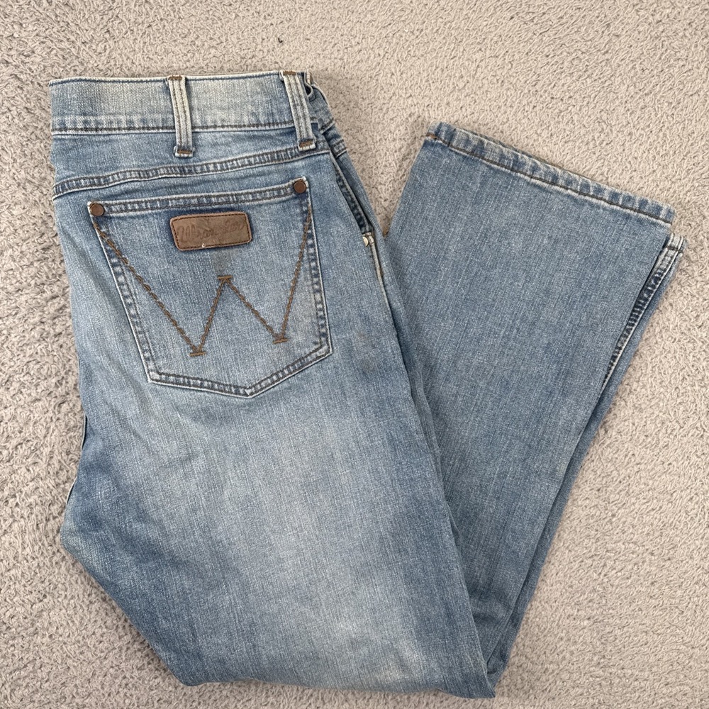 Wrangler Retro Jeans Slim Boot Mens 36x30 Blue Cowboy Western Rodeo